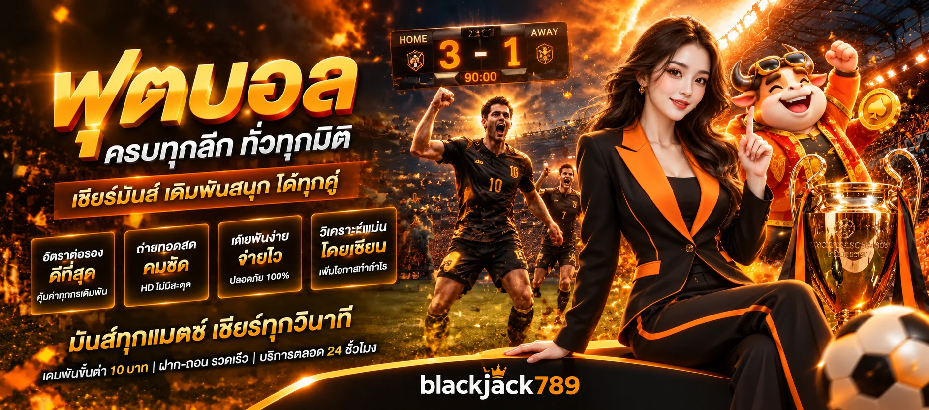 กีฬา blackjack789 ผลบอลสด ราคา และการวางแผนงบ ภาพประกอบโทนส้มดำของ blackjack789